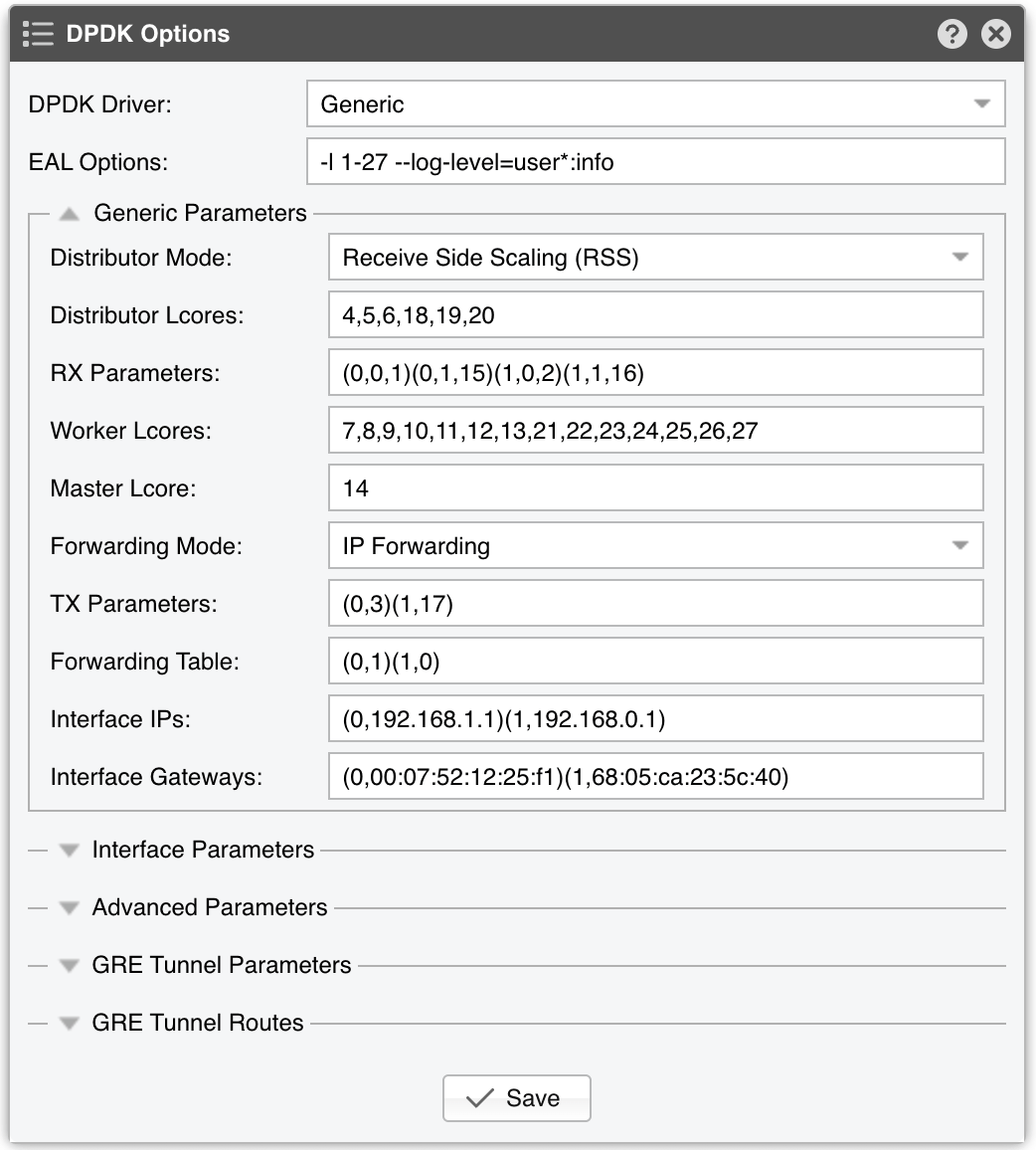 DPDK_OPTIONS